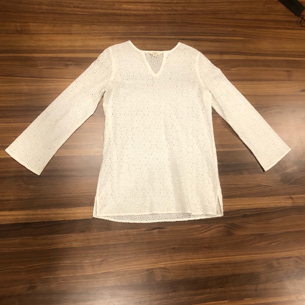 Lands' End White Patterned Beach Coverup Kids